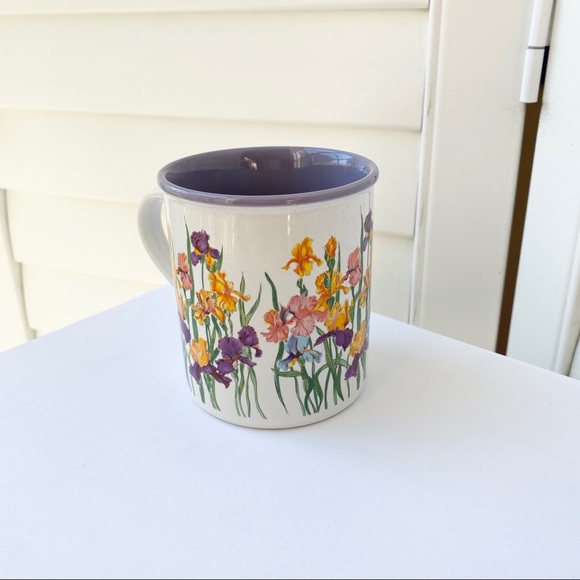 Vintage Flower Iris 1988 Coffee Mug Tea Cup - Picture 2 of 10